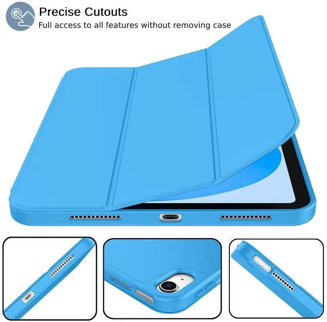 Alt view image 2 of 5 - iMieet iPad (A16) Case 11th Gen/iPad 10th Generation Case [11-Inch 2025/10.9 Inch 2022] with Pencil Holder, Trifold Stand Smart Cover with Soft TPU Back,Auto Wake/Sleep(Ocean Blue)