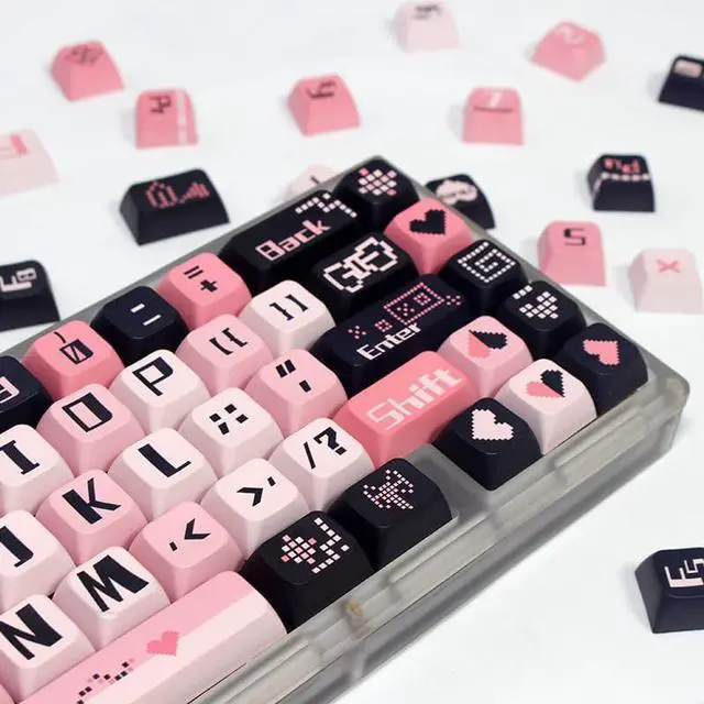 Alt view image 5 of 5 - ILYCHEEGAMI PBT XDA Valentine's Day Pink Purple keycaps Set for Girl Boys Custom Keyboard for Gateron Kailh Cherry Mx Switches ANSI Layout Mechanical Custom Keycaps Set Gift(in Love)