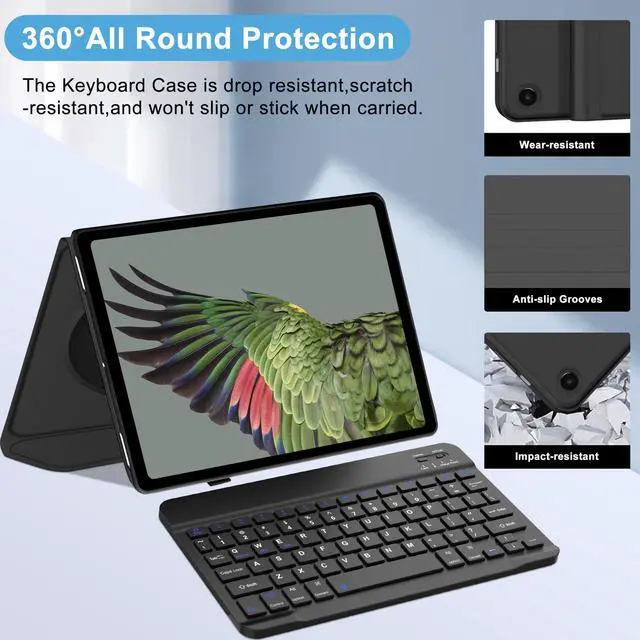 Alt view image 4 of 5 - Google Pixel Tablet Keyboard Case 11 inch 2024/2023, Magnetic Detachable Wireless Bluetooth Keyboard, Slim Folio Smart Cover with Pencil Holder, Pixel Tablet Case, Support Charging Speaker Dock Black