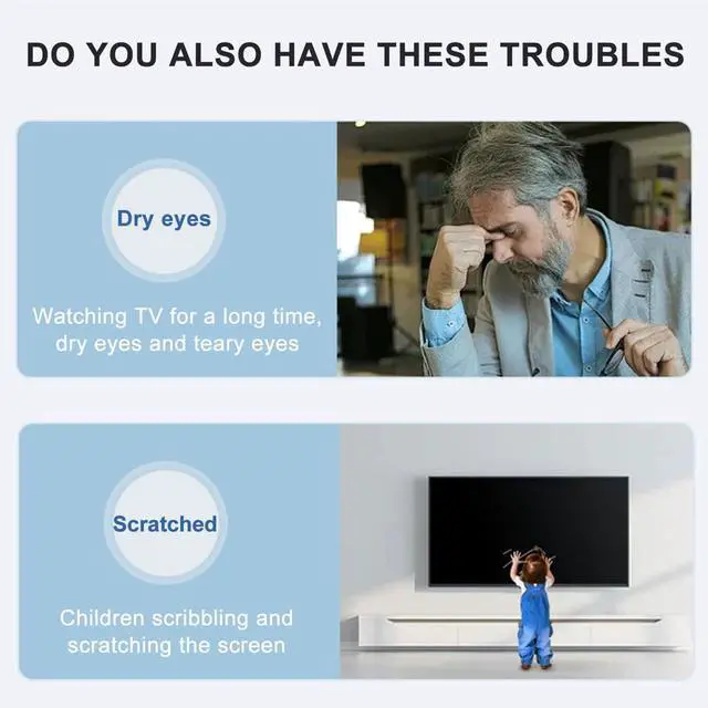 Alt view image 3 of 5 - JHZDX Anti Blue Light Screen Protector for 32-37 Inches TV Filter Out Blue Light Anti-Glare That Relieve Computer Eye Strain and Help You Sleep Better,32" 698 * 392