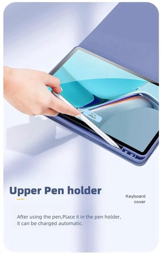 Alt view image 5 of 5 - AnMengXinLing Keyboard Case for iPad 11 inch 2025(A16)/iPad 10th Generation 2022 with Pencil Holder, Cute Candy Color Round Key Detachable Keyboard for Women Girly, Blue