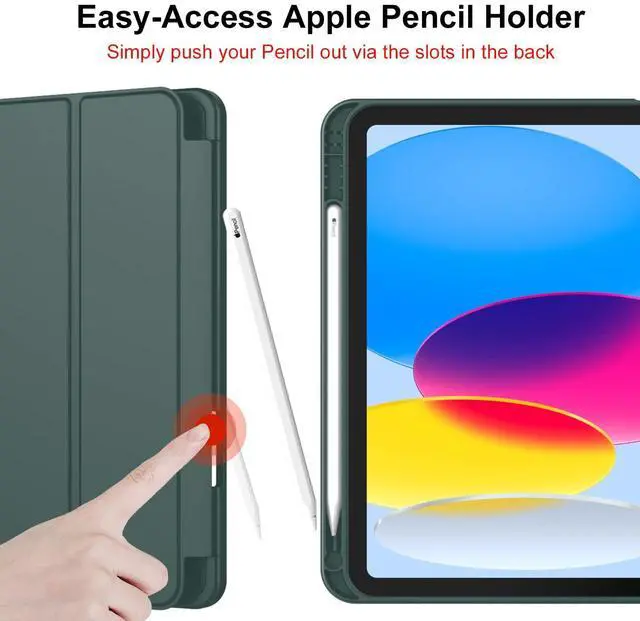 Alt view image 5 of 5 - iMieet iPad (A16) Case 11th Gen/iPad 10th Generation Case [11-Inch 2025/10.9 Inch 2022] with Pencil Holder, Trifold Stand Smart Cover with Soft TPU Back,Auto Wake/Sleep(Midnight Green)