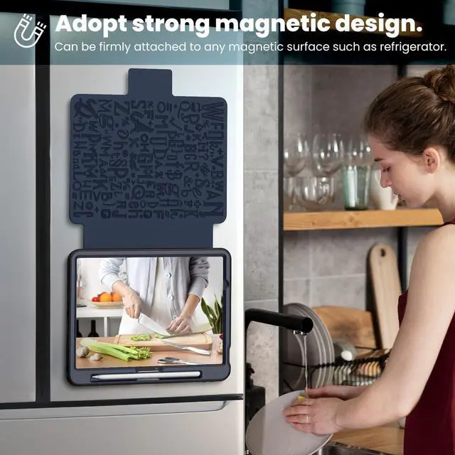 Alt view image 4 of 5 - KAIJIAbox Case for iPad Air 11 (M3 2025 / M2 2024), Full Protective Auto Sleep/Wake Strong Magnetic Cover with 5 Standing Angles, Pencil Holder for iPad Air 6th/7th Generation, Blue