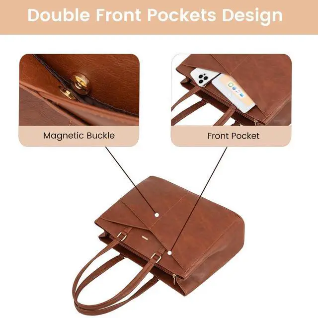 Alt view image 3 of 5 - LOVEVOOK Laptop Tote Bag for Women, Office Work Bag Briefcase fit for 15.6 inch Laptop, Large Capacity Teacher Computer Bag Handbag