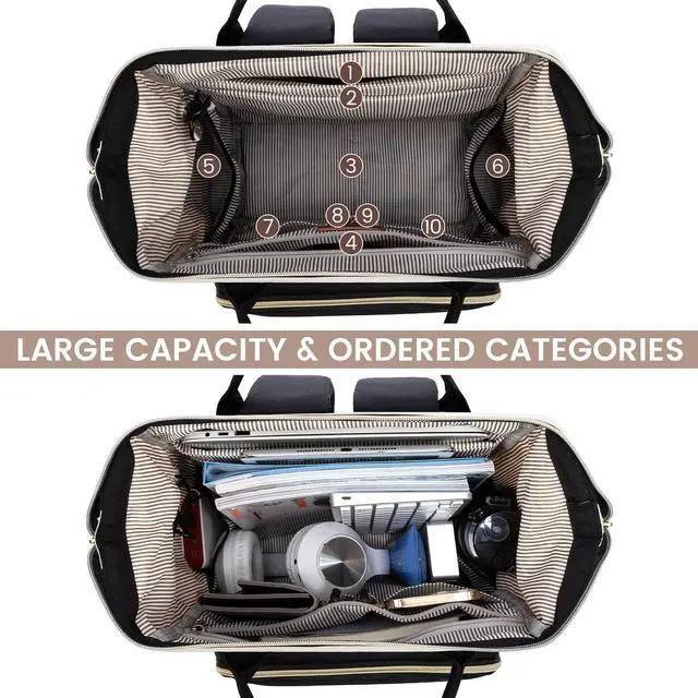 Alt view image 2 of 5 - LOVEVOOK Laptop Backpack for Women, 15.6 Inch Work Business Backpacks Purse with USB Port, Large Capacity Nurse Bag College Bookbag for School, Waterproof Casual Daypack for Travel