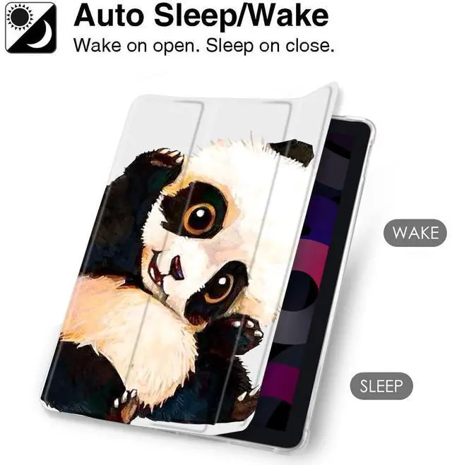 Alt view image 3 of 5 - MAYCARI Cute Kawaii Pande Case for iPad 10th Generation 10.9 Inch 2022 with Pencil Holder, Protective Case with Soft TPU Back, Auto Sleep/Wake Cover Slim Shell