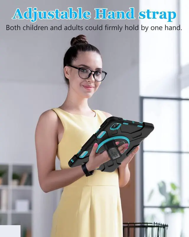 Alt view image 4 of 5 - Case for iPad Pro 11 Inch 2022/2021/ 2020/2018: Silicone Cover for iPad 11 Inch 4th/ 3rd/ 2nd/ 1st/ Generation with Screen Protector- Stand- Handle- Shoulder Strap- Pencil Holder- Mint Green