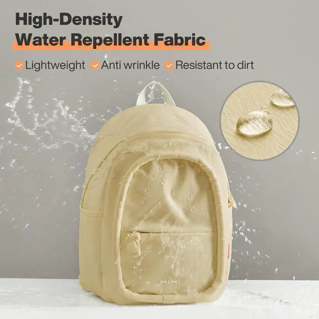 Alt view image 2 of 5 - mixi Sweet Design Women Backpack Cute Book Bag with Shockproof 15.6" Laptop Pocket Casual Daily Light Weight, Creamy Yellow