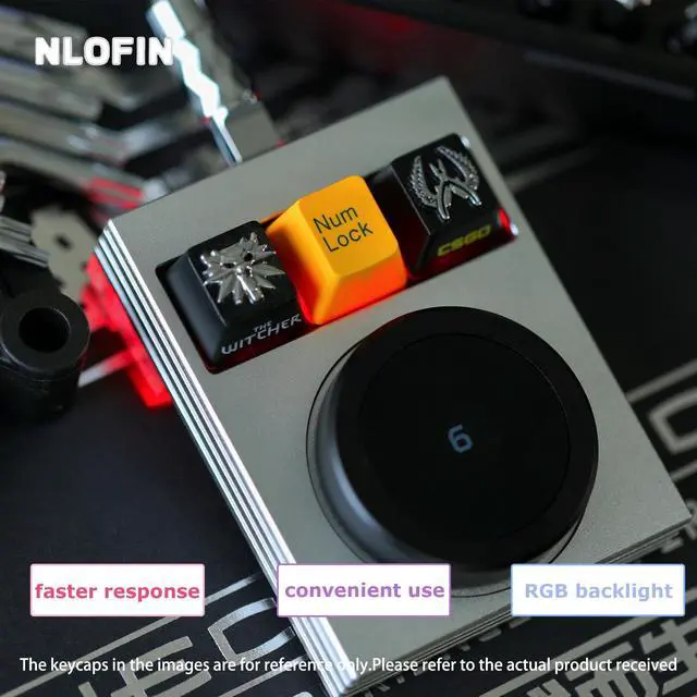 Alt view image 4 of 5 - NLOFIN Macro Keyboard Programmable Keypad,Mini 3-Key OSU Programmable Mechanical Keyboard,Copy Paste Keyboard with Knob Type-C Interface Compatible,Support for Win and Mac Systems (Silver)