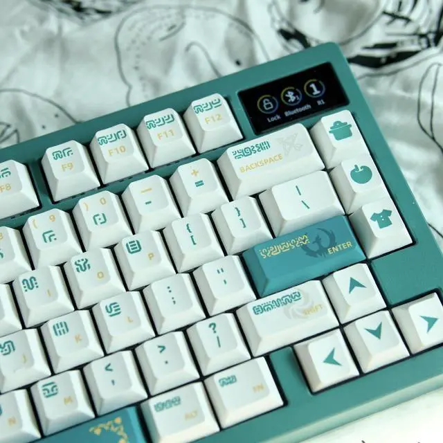 Alt view image 5 of 5 - Pusakoa Zelda Themed Kashi Guwen Green Keycap Cherry Profile 127 Keys PBT PBT Dye Sub Custom Keyboard Keycaps Set for 60% 65% 75% 95% Cherry Mx Switches Mechanical Keyboard