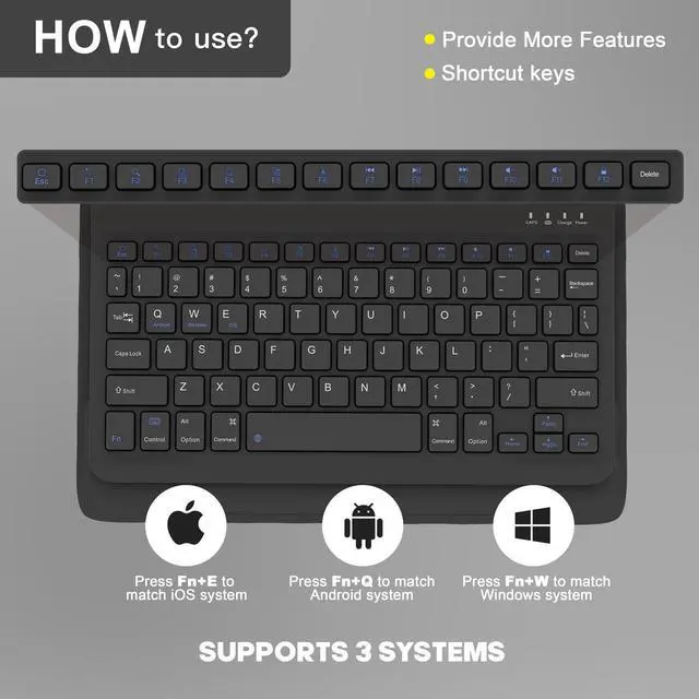 Alt view image 5 of 5 - NOKBABO for iPad 11th 10th Generation Case with Keyboard, Magnetic Wireless Detachable Folio case with Pencil Holder, Keyboard for iPad 11th(A16,2025) & ipad 10th Generation(2022) - Black