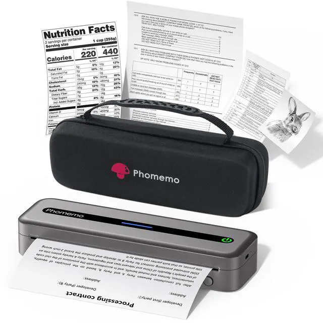 Alt view image 2 of 5 - Phomemo [Upgrade M832 Inkless Printer & 100 Sheets Folding 8.5" x 11" Thermal Paper & Case, Bluetooth Portable Printers Wireless for Travel