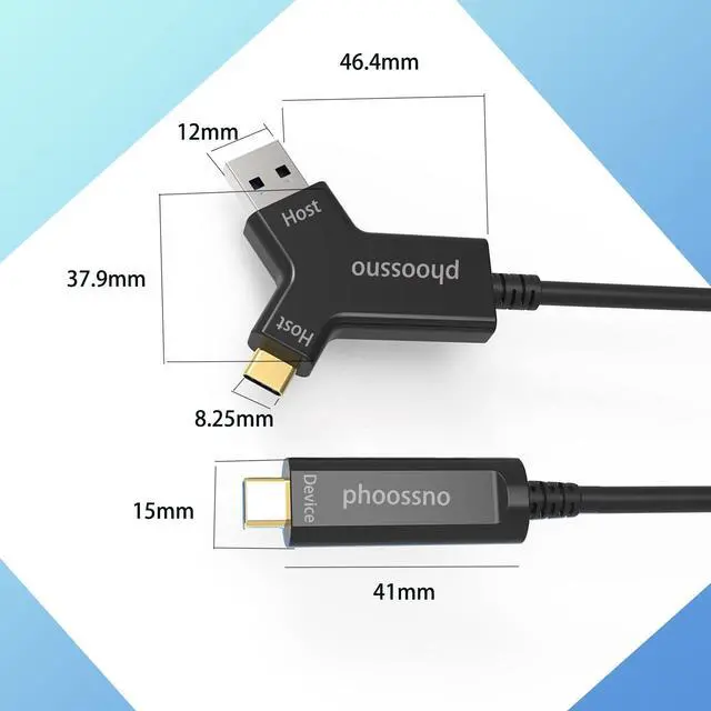 Alt view image 3 of 5 - phoossno Y Solution USB A&C to C Active Optical Cable Version,Supports All Mainstream Operating Systems (Windows, Mac OS, Linux) and is Compatible with Multiple USB Device Types