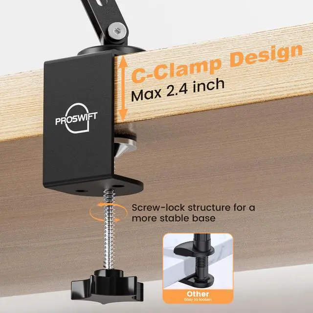 Alt view image 3 of 5 - Tablet Stand for ipad, Aluminum Alloy Foldable Tablet Arm Mount, ipad Holder for Desk Compatible with ipad Pro Air Mini, Samsung Galaxy Tab, Portable Monitor Stand 5.1-9.8'' Adjustable