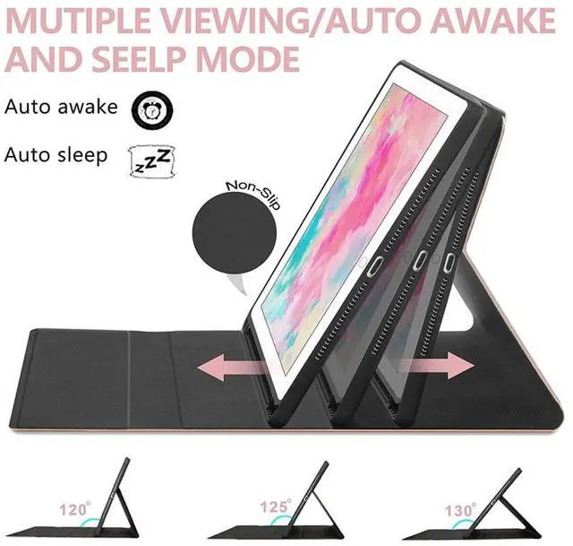 Alt view image 2 of 5 - QYiiD TouchPad Keyboard Case for Galaxy Tab S6 10.5" 2019 (Model SM-T860/T865/T867), [Supports S Pen Charging] Magnetically Detachable Wireless Bluetooth Keyboard with PU Leather Stand Cover, RoseGold