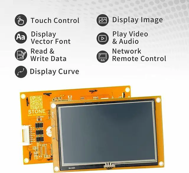 Alt view image 4 of 5 - SCBRHMI 4.3 Inch Intelligent LCD HMI Serial Display Module with Program + Touch Screen + Free Powerful Software for Equipment Control Panel Arduinoi ESP 32 ESP8266 STM32