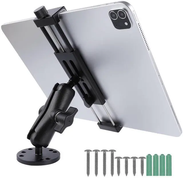Main image of All-Aluminum Car Tablet Holder with Heavy Duty Drill Base, Compatible with iPad Pro Mini 4.7"-15" Samsung Galaxy Tab Tablets, Car Tablet Mount for Truck,Business ,Boat,Dashboard,Desk,Wall Mounting