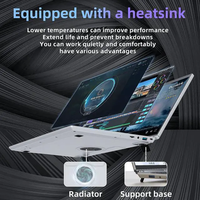 Alt view image 3 of 5 - ZWYING 4 in 1 Laptop[(Win 11 Pro/2019 Office)]  14 inches Full HD Touch Screen Laptop High-Speed Celeron N5105 DDR4 16GB 960GB SSD Studio Laptop Color Backlight Keyboard/Type-C