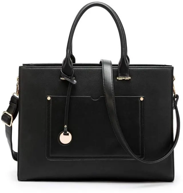 Alt view image 3 of 5 - Laptop Tote Bag for Women 15.6 Inch 16 Large Capacity Multi Pockets PU Leather Ladies Busiess Leisure Shoulder Computer Laptop Case