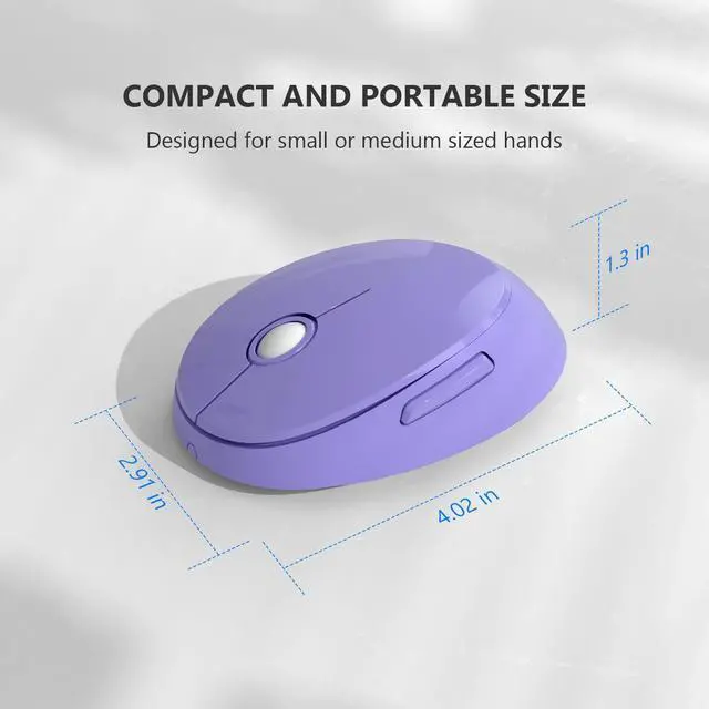 Alt view image 5 of 5 - Wireless Keyboard and Mouse Combo, MOFII Full-Size Retro Round Keyboard and Mouse, 2.4 GHz Wireless, Plug and Play, 8 Multimedia & Shortcut Keysfor Mac, Windows, Laptop/Desktop/PC (Purple)