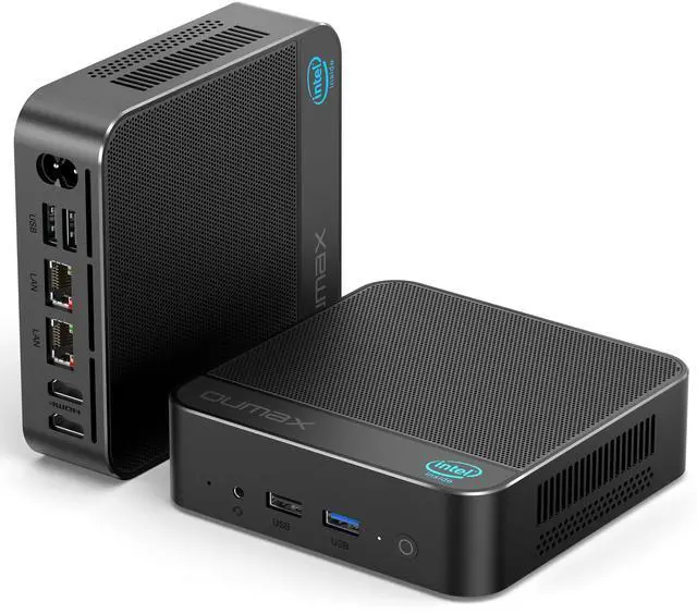 Main image of OUMAX Home Office Mini PC, Intel 13th Twin Lake N150(up to 3.6GHz),16GB DDR4 500GB M.2 SSD,Dual LAN Mini Computers Small PC Support 4K Dual Display/ USB3.2/WiFi5/BT5.0/Built-in 45W Power Supply