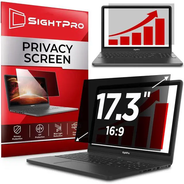 Main image of SightPro 17.3 Inch 16:9 Laptop Privacy Screen Filter - Computer Monitor Privacy Shield and Anti-Glare Protector