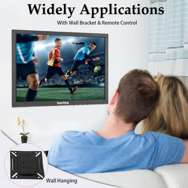 Alt view image 5 of 5 - Suprlipy 14 Inch TFT LCD Security CCTV Monitor 1024x768 4:3 Resolution Color Display Screen with HDMI/VGA/BNC/AV Earphone Input Built-in Dual Speakers for Surveillance Camera DVR PC