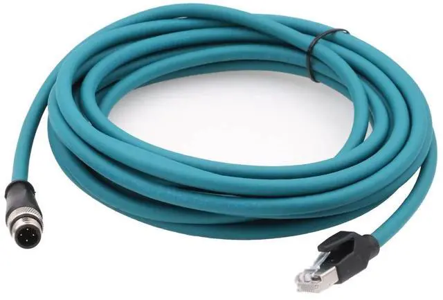 Alt view image 4 of 5 - SZRMCC M12 Ethernet Cable D-Code 4 Pin Male to RJ45 Connector High Flex Cat5e Shielded Waterproof Network Cable for Industrial Camera Sensor (15m,Blue)