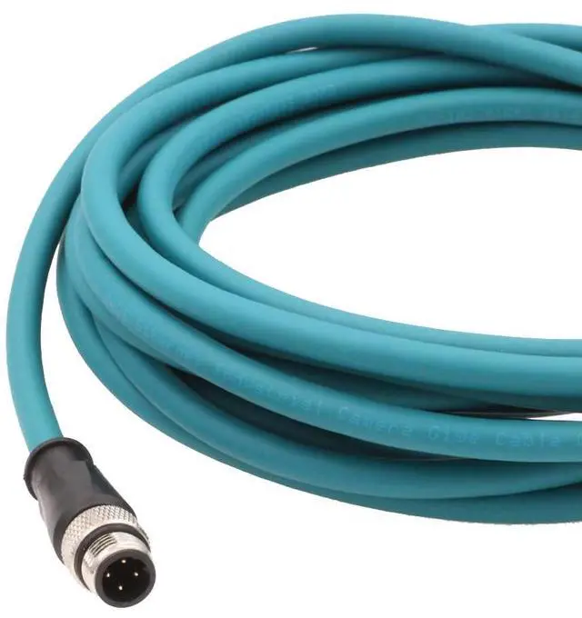 Alt view image 5 of 5 - SZRMCC M12 Ethernet Cable D-Code 4 Pin Male to RJ45 Connector High Flex Cat5e Shielded Waterproof Network Cable for Industrial Camera Sensor (15m,Blue)