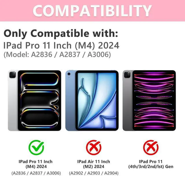 Alt view image 2 of 5 - TaIYanG Keyboard Case for iPad Pro 11-inch (M4) 2024 Model (A2836/A2837/A3006), Detachable Magnetic Bluetooth Keyboard Case with Pencil Holder - Flip Stand Cover for iPad Pro 11 Inch(Pink)