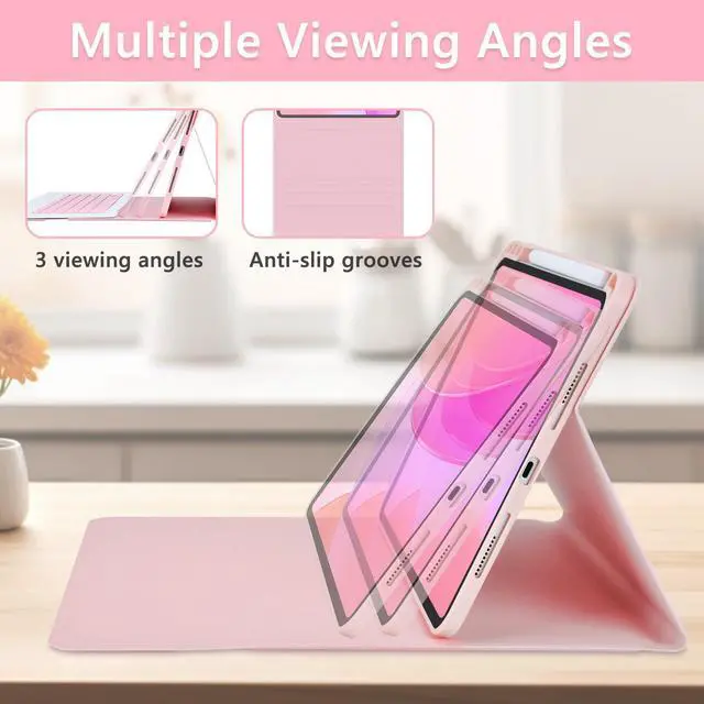 Alt view image 4 of 5 - TaIYanG Keyboard Case for iPad Pro 11-inch (M4) 2024 Model (A2836/A2837/A3006), Detachable Magnetic Bluetooth Keyboard Case with Pencil Holder - Flip Stand Cover for iPad Pro 11 Inch(Pink)