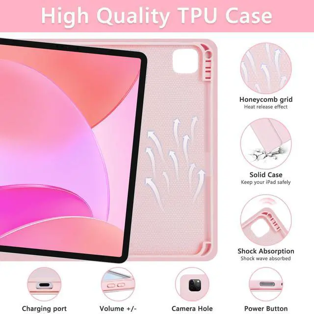Alt view image 5 of 5 - TaIYanG Keyboard Case for iPad Pro 11-inch (M4) 2024 Model (A2836/A2837/A3006), Detachable Magnetic Bluetooth Keyboard Case with Pencil Holder - Flip Stand Cover for iPad Pro 11 Inch(Pink)