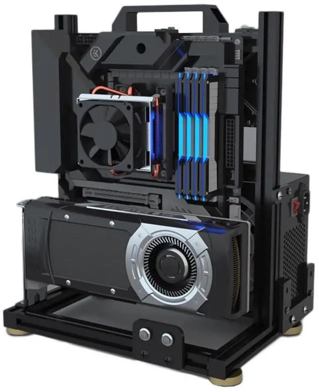 Main image of PC Test Bench Open Air Computer Case ATX Motherboard Chassis Aluminum Bracket DIY Bare Frame ATX Support 120 240 360 Liquid Cooling