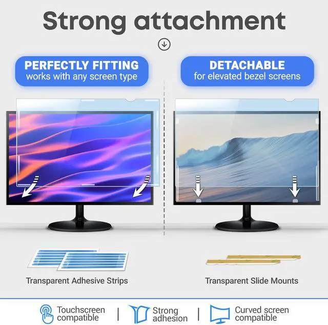 Alt view image 4 of 5 - VINTEZ 23.6 inch Blue Light Blocking Screen Protector Panel for 16:9 Widescreen Computer Monitor and Laptop - PC Anti-UV Eye Protection Filter Film - Anti-Scratch Diagonal Frame Shield [2 Pack]