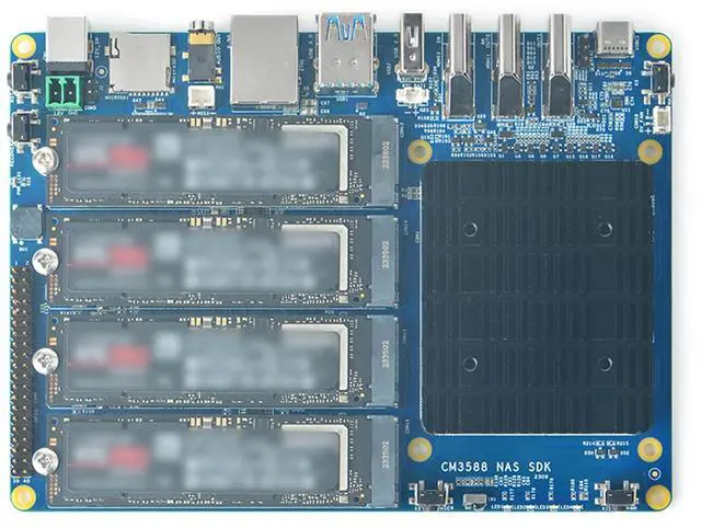 Alt view image 5 of 5 - WayPonDEV CM3588 Plus Network Storage Module NAS Kit, 32GB LPDDR5 Single Board Computer, RK3588 CPU 6TOPs NPU Mali-G610 GPU, Support 4X NVMe SSD for Home Cloud Server, 8K Video Encoders (32+64GB)