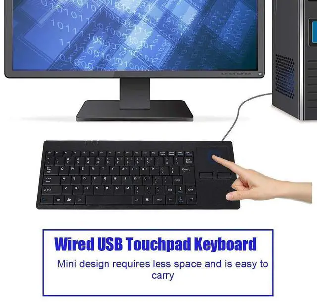 Alt view image 5 of 5 - Yoidesu 82-Key USB Wired Keyboard with Built-in Touchpad HUB Port Ultra Thin Mute Keyboard for Desktop, Computer Ergonomic