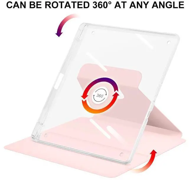Alt view image 2 of 5 - Case for Kindle Scribe with Pencil Holder - (360 Degree Rotation & Auto Wake/Sleep), Premium Folio Stand Case with Flexible Viewing Angles for Kindle Scribe 10.2 Inch 2022 (Pink)