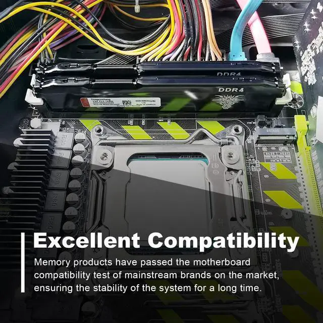 Alt view image 4 of 5 - Yongxinsheng DDR4 2666MHz 64GB Kit (16GBx4) Desktop RAM PC4-21300 UDIMM Non-ECC Unbuffered 1.2V 288-Pin CL19 PC Computer Memory Upgrade Module Kit (Black)