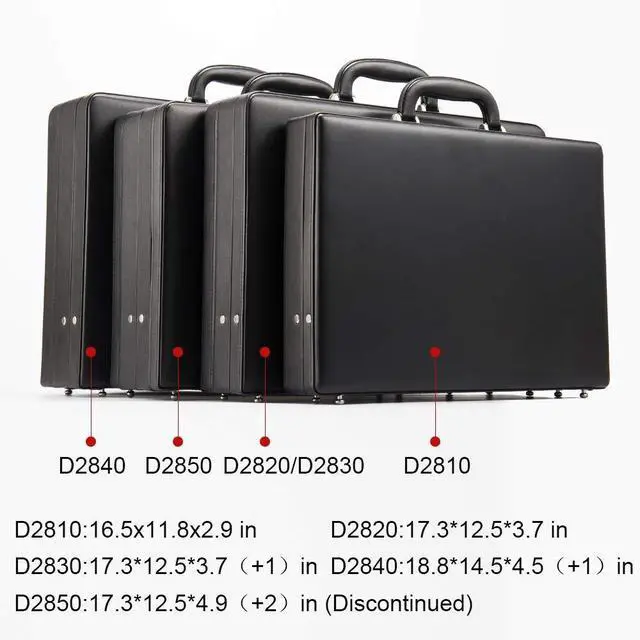 Alt view image 4 of 5 - Expandable Hard Briefcases Laptop Attache for Men Business Brief Case with Lock - Black