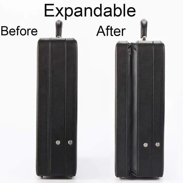 Alt view image 2 of 5 - Expandable Hard Briefcases Laptop Attache for Men Business Brief Case with Lock - Black