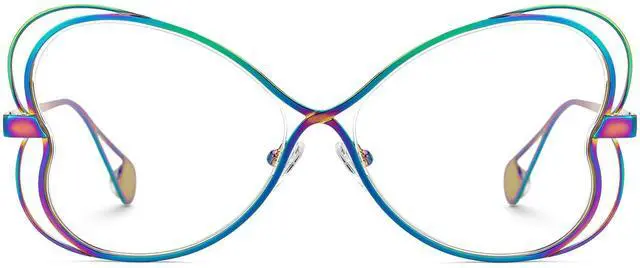 Main image of Zeelool Geometric Glasses Metal Eyewear for Women Blue Light Blocking Glasses Anti Eyestrain Glasses ZJGM405125-03 Multicolor