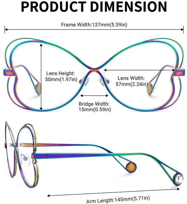 Alt view image 4 of 5 - Zeelool Geometric Glasses Metal Eyewear for Women Blue Light Blocking Glasses Anti Eyestrain Glasses ZJGM405125-03 Multicolor