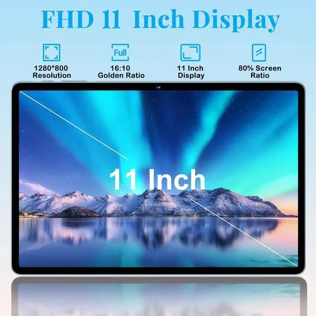 Alt view image 5 of 5 - Tablet 11 inch, 2025 Android 14 Tablet with 24GB RAM 256GB ROM ( 1TB Expand ), Octa-Core Tablets with 13MP+5MP Camera, 8000mAh, IPS HD Touch Screen, 5G WiFi Widevine L1, GPS, Split Screen -Metal Blue