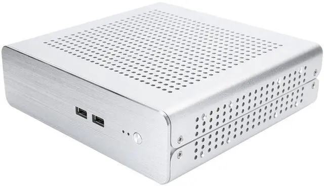 Alt view image 4 of 5 - Zunate Mini ITX Gaming PC Case, G60S HTPC Chassis Full Aluminum DCATX Power Supply Computer Case for Mini-ITX 170x170mm, Placement (USB2.0)