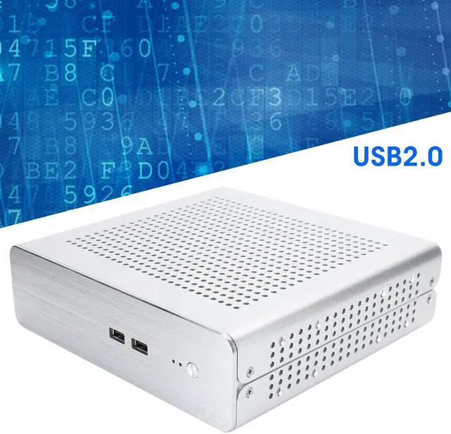 Alt view image 3 of 5 - Zunate Mini ITX Gaming PC Case, G60S HTPC Chassis Full Aluminum DCATX Power Supply Computer Case for Mini-ITX 170x170mm, Placement (USB2.0)