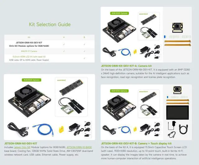 Alt view image 4 of 5 - Waveshare Jetson Orin NX AI Development Kit for Embedded and Edge Systems 8GB Memory Memory Jetson Orin NX Module (5 Items)