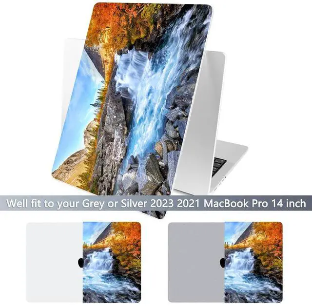 Alt view image 3 of 5 - Batianda for New MacBook Pro 14 inch Case 2024 M4 2023 2021 Release with M3 M2 M1 Pro/Max Chip,Landscape Series Designed Hard Shell with Keyboard Cover & Screen Protector, Waterfall