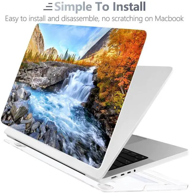 Alt view image 4 of 5 - Batianda for New MacBook Pro 14 inch Case 2024 M4 2023 2021 Release with M3 M2 M1 Pro/Max Chip,Landscape Series Designed Hard Shell with Keyboard Cover & Screen Protector, Waterfall