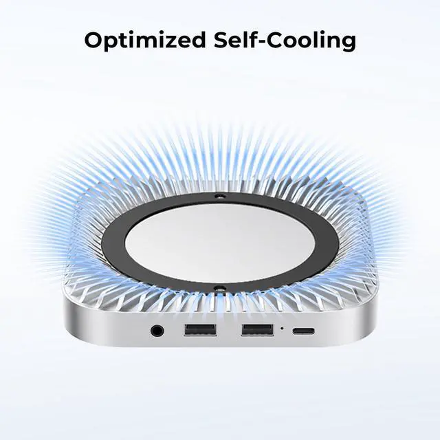 Alt view image 5 of 5 - 40Gbps Aluminum Hub & Stand for New M4/M4 Pro Mac mini (2024) with 40Gbps NVMe/M.2 SSD Enclosure, 2X USB-A, USB-C Host, 3.5mm Audio  Compatible with All New Mac mini M4/M4 Pro