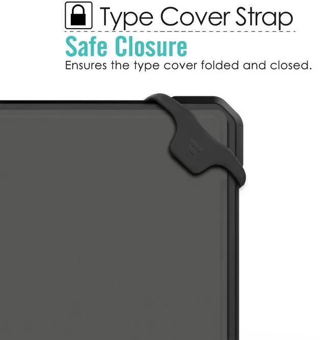 Alt view image 5 of 5 - Moko Case Fit Microsoft Surface Pro 7 / Pro 6 / Pro 5 / Pro 2017 / Pro 4 / Pro LTE, All-in-One Protective Rugged Cover Case with Pen Holder, Hand Strap, Compatible with Type Cover Keyboard - Black